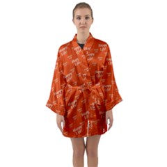 Motivational Happy Life Words Pattern Long Sleeve Kimono Robe by dflcprintsclothing