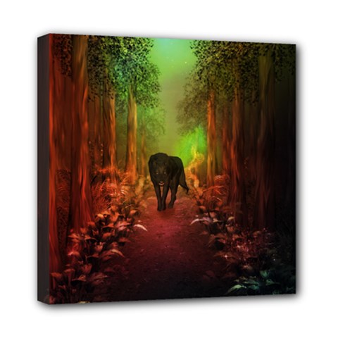 The Lonely Wolf In The Night Mini Canvas 8  X 8  (stretched) by FantasyWorld7