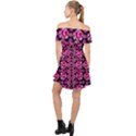 Floral To Be Happy Of In Soul And Mind Decorative Off Shoulder Chiffon Dress View2