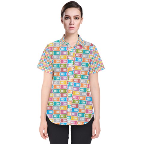 Seamless Pattern Background Abstract Women s Short Sleeve Shirt by Simbadda