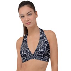 Fractal Science Art Technology Halter Plunge Bikini Top by Simbadda