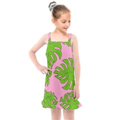 Leaves Tropical Plant Green Garden Kids  Overall Dress by Simbadda