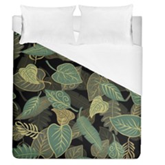 Autumn Fallen Leaves Dried Leaves Duvet Cover (queen Size) by Simbadda