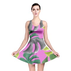 Tropical Greens Leaves Design Reversible Skater Dress by Simbadda