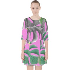 Tropical Greens Leaves Design Pocket Dress by Simbadda