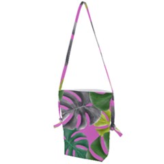 Tropical Greens Leaves Design Folding Shoulder Bag by Simbadda