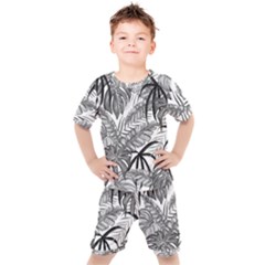 Drawing Leaves Nature Picture Kids  Tee And Shorts Set by Simbadda