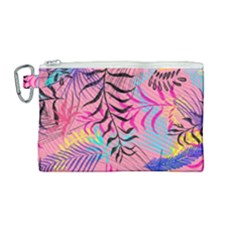 Illustration Reason Leaves Design Canvas Cosmetic Bag (medium) by Simbadda