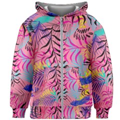 Illustration Reason Leaves Design Kids  Zipper Hoodie Without Drawstring by Simbadda