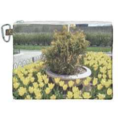 Columbus Commons Yellow Tulips Canvas Cosmetic Bag (xxl) by Riverwoman