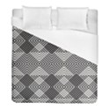 Monochrome Geometric Herringbone Seamless Pattern Vector Duvet Cover (Full/ Double Size) View1