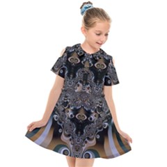 Fractal Art Artwork Design  Art Kids  Short Sleeve Shirt Dress by Pakrebo