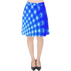 Digital Arts Fractals Futuristic Blue Velvet High Waist Skirt by Pakrebo