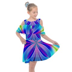 Abstract Art Design Digital Art Kids  Shoulder Cutout Chiffon Dress by Pakrebo