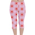 Texture Star Backgrounds Pink Velvet Capri Leggings  View1