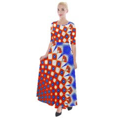 Digital Arts Fractals Futuristic Half Sleeves Maxi Dress by Pakrebo