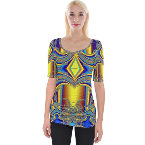 Abstract Art Design Digital Art Wide Neckline Tee by Pakrebo