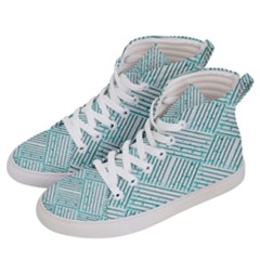 Wood Texture Diagonal Pastel Blue Women s Hi-top Skate Sneakers by Mariart