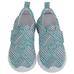 Wood Texture Diagonal Pastel Blue Kids  Velcro No Lace Shoes by Mariart