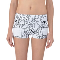 Cute Cat Coloring Page Design Boyleg Bikini Bottoms by Wegoenart