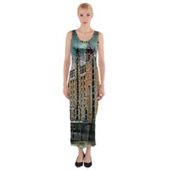 Architecture City Building Travel Fitted Maxi Dress by Wegoenart