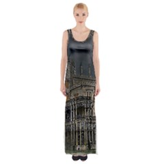 Castle Mansion Architecture House Thigh Split Maxi Dress by Wegoenart