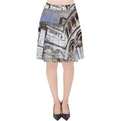 Building Architecture Columns Velvet High Waist Skirt by Wegoenart