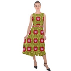 Happy Floral Days In Colors Midi Tie-back Chiffon Dress by pepitasart