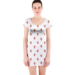 Cartoon Style Strawberry Pattern Short Sleeve Bodycon Dress by dflcprintsclothing