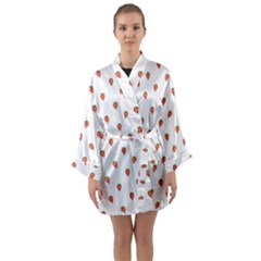 Cartoon Style Strawberry Pattern Long Sleeve Kimono Robe by dflcprintsclothing