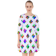 Rainbow Lattice Smock Dress by Mariart