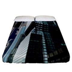 Architecture Frankfurt Reflection Fitted Sheet (queen Size) by Wegoenart