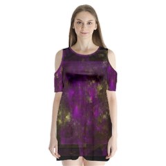 Apophysis Attractor Colours Digital Shoulder Cutout Velvet One Piece by Wegoenart