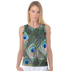 Peacock Feathers Peacock Bird Women s Basketball Tank Top by Wegoenart