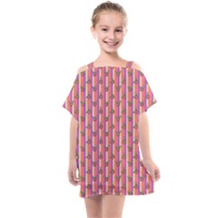 Pink Stripe & Roses Kids  One Piece Chiffon Dress by charliecreates