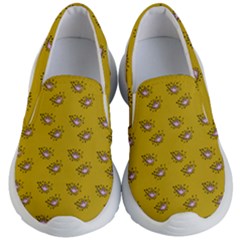 Zodiac Bat Pink Yellow Kids  Lightweight Slip Ons by snowwhitegirl