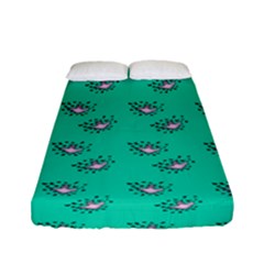 Zodiac Bat Pink Teal Fitted Sheet (full/ Double Size) by snowwhitegirl