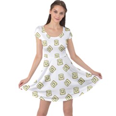 Happy Toast White Cap Sleeve Dress by snowwhitegirl