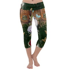 Vintage Llorona Collage Capri Yoga Leggings by snowwhitegirl