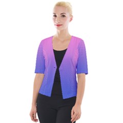 Dot Background Pattern Halftone Cropped Button Cardigan by Bajindul