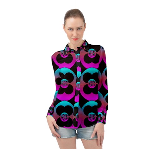 The Most Wonderful Flowers On The Festive Festivale Long Sleeve Chiffon Shirt by pepitasart