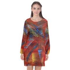 Electric Guitar Long Sleeve Chiffon Shift Dress  by WILLBIRDWELL