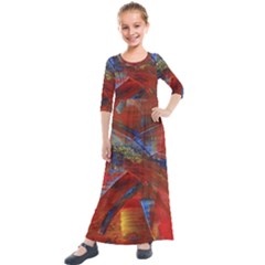 Electric Guitar Kids  Quarter Sleeve Maxi Dress by WILLBIRDWELL