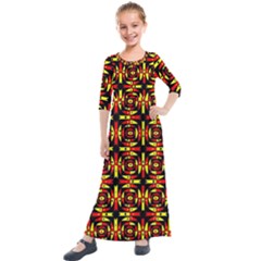 Abp Rby 9 Kids  Quarter Sleeve Maxi Dress by ArtworkByPatrick