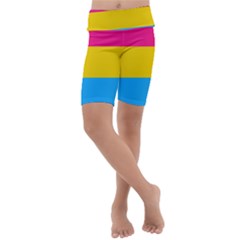 Pansexual Pride Flag Kids  Lightweight Velour Cropped Yoga Leggings by lgbtnation