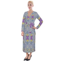 We Are Flower People In Bloom Velvet Maxi Wrap Dress by pepitasart