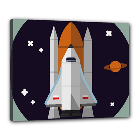 Rocket Space Universe Spaceship Canvas 20  X 16  (stretched) by Pakrebo