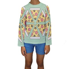 Pizza Slice Food Italian Kids  Long Sleeve Swimwear by Pakrebo