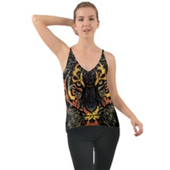 Tiger Predator Abstract Feline Chiffon Cami by Pakrebo