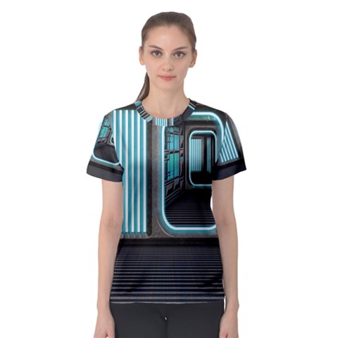 Explore Outer Space Sci Fi Fantasy Women s Sport Mesh Tee by Pakrebo